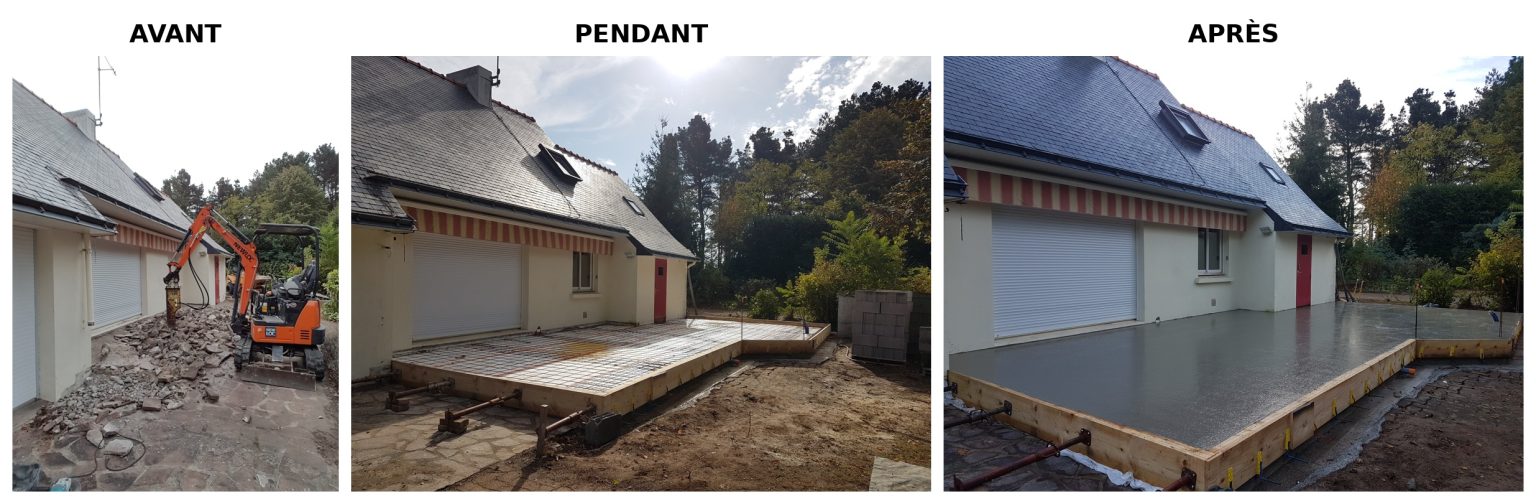 Démolition et réalisation d'une nouvelle terrasse en Loire Atlantique