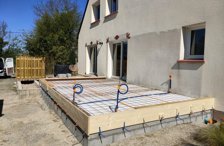 Préparation d'une création de terrasse