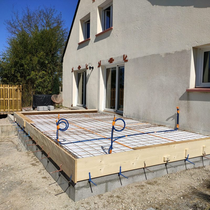 Préparation d'une création de terrasse